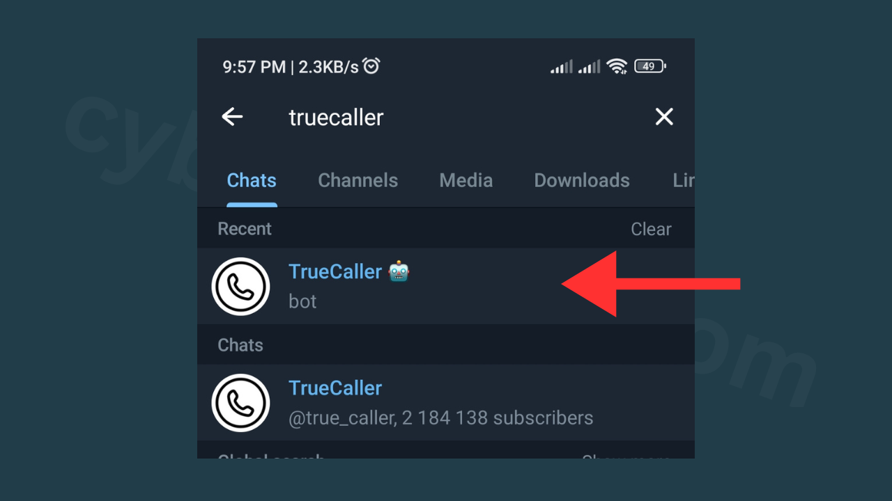 অচেনা নাম্বার চেনার উপায়-search-truecaller-in-telegram-cybersheba.com