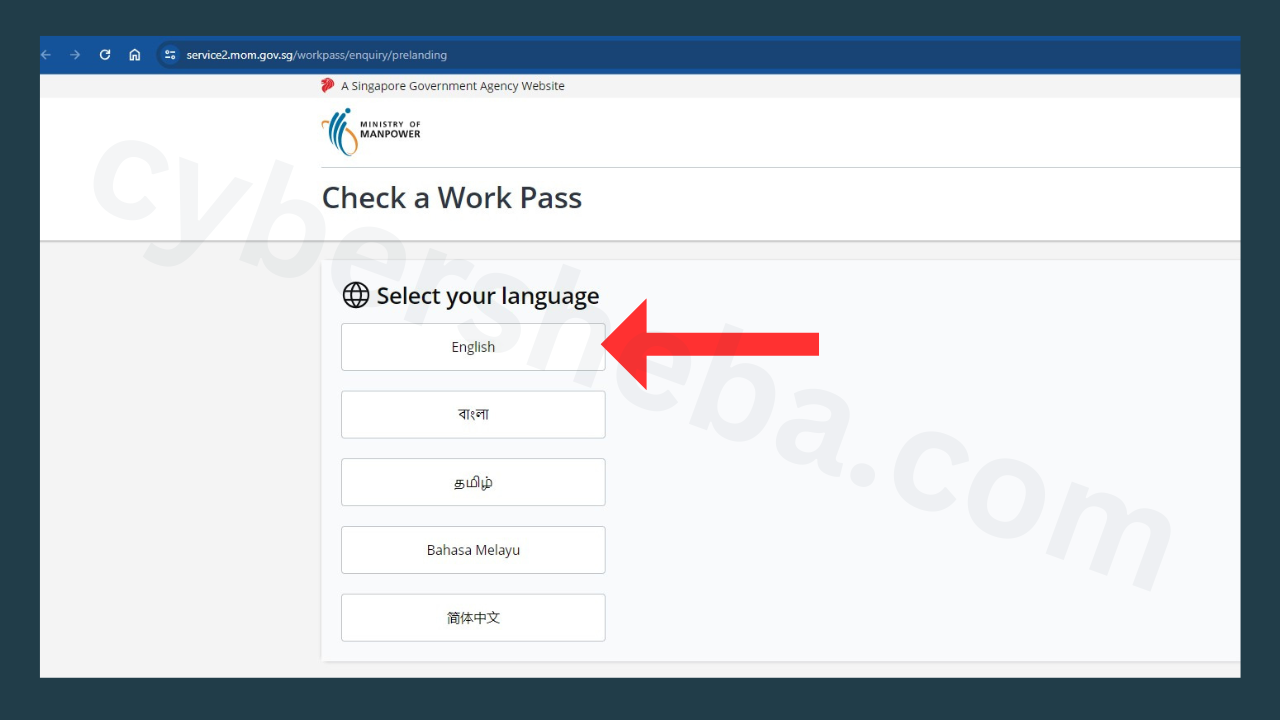 select-language-অনলাইনে সিঙ্গাপুর ভিসা চেক - Singapore Visa Check Online-cybersheba.com