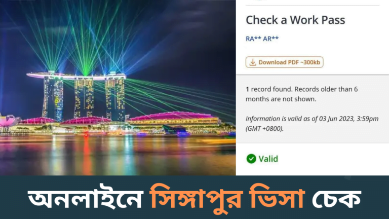অনলাইনে সিঙ্গাপুর ভিসা চেক - Singapore Visa Check Online-cybersheba.com