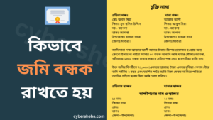 কিভাবে জমি বন্ধক রাখতে হয়-cybersheba.com