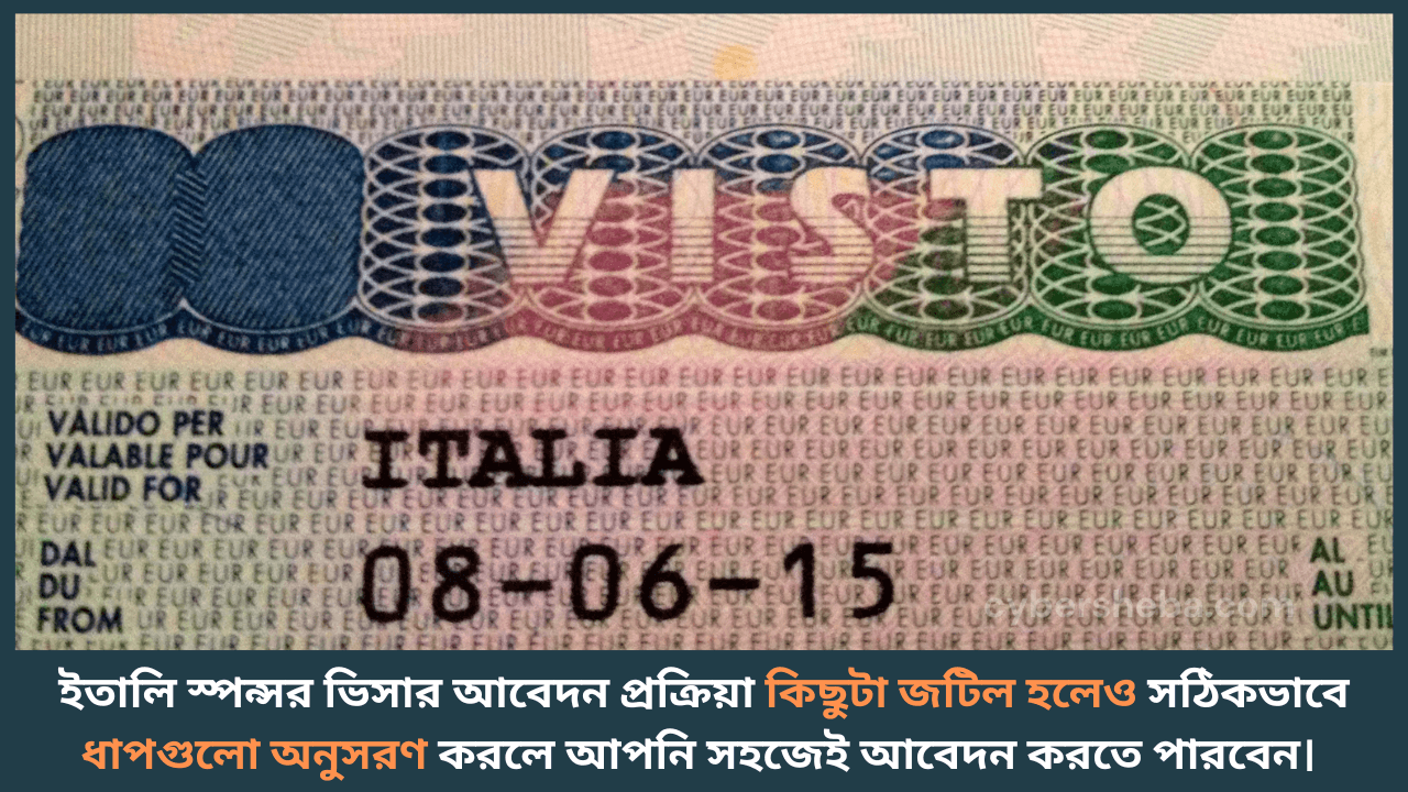 Visa-Application-ইতালি স্পন্সর ভিসা ২০২৫ আবেদন-cybersheba.com