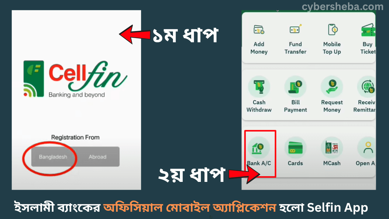 Selfin-app-ইসলামী ব্যাংকের একাউন্ট চেক করার একাধিক উপায়-cybersheba.com