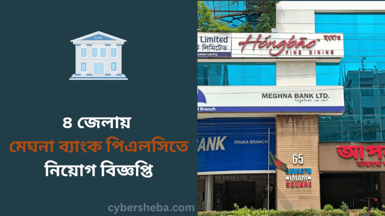 ৪ জেলায় মেঘনা ব্যাংক পিএলসিতে নিয়োগ বিজ্ঞপ্তি - cybersheba.com